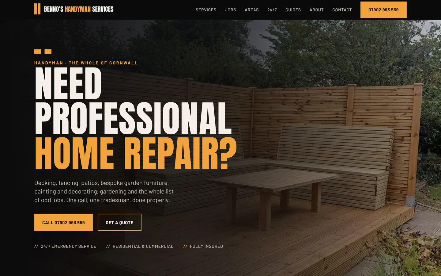 The Benno's Handyman Services home page