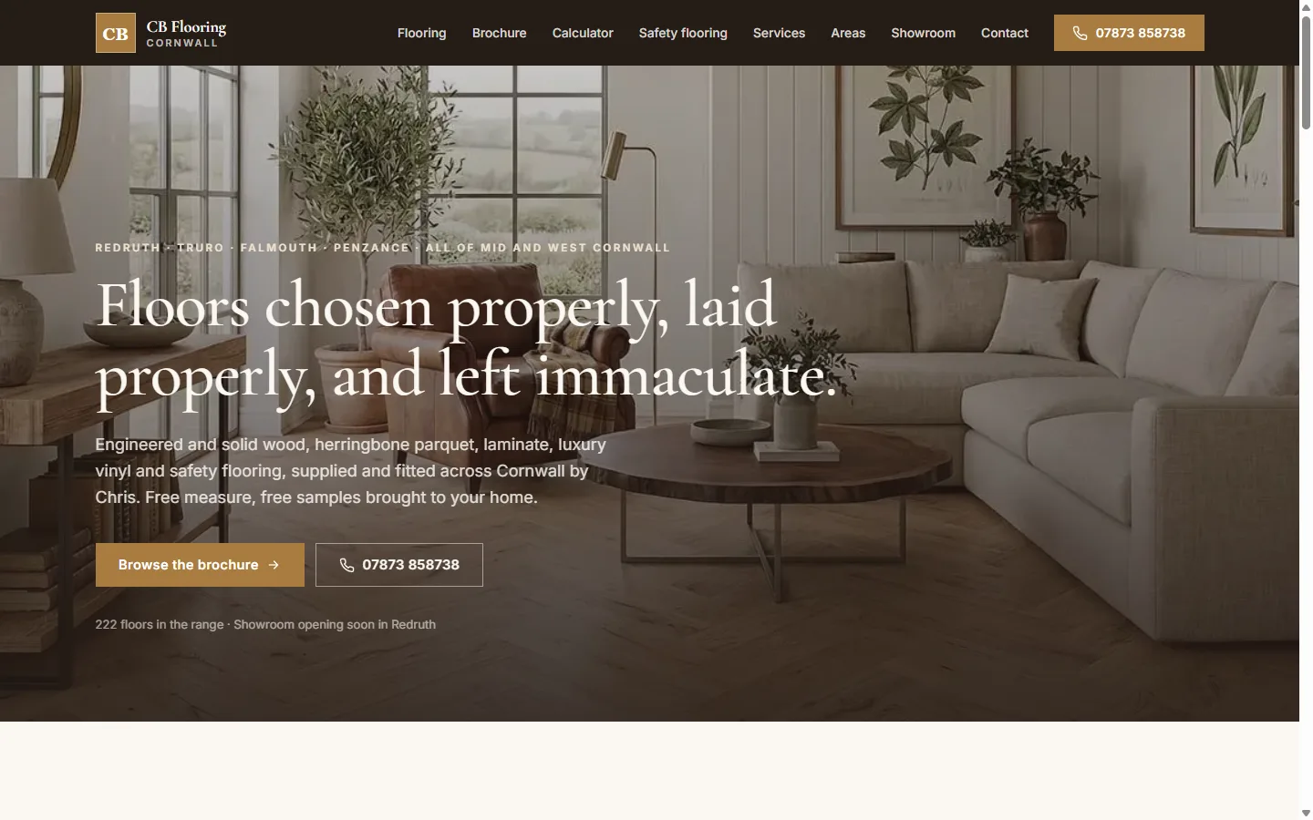 The CB Flooring Cornwall website