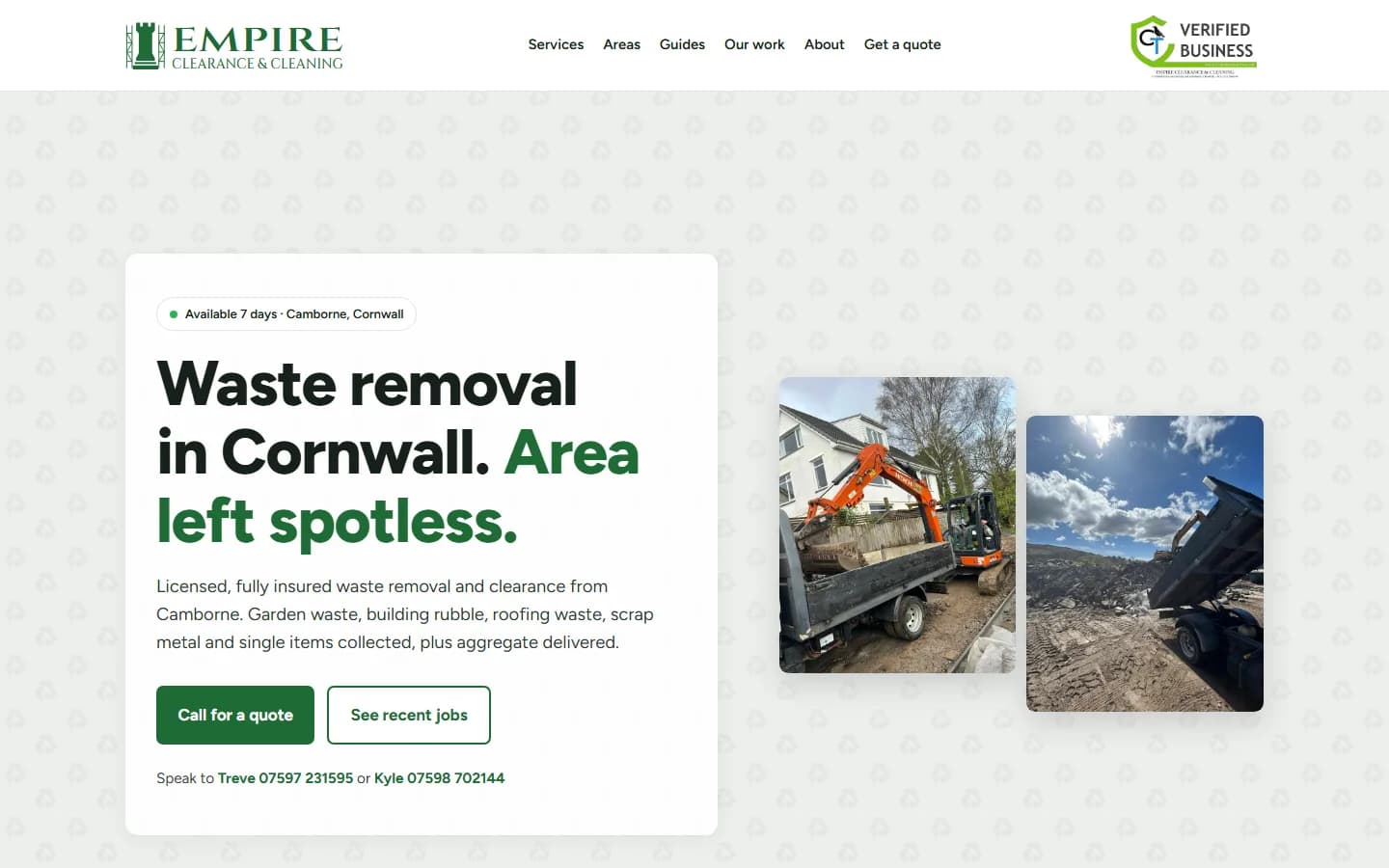 The Empire Clearance & Cleaning home page